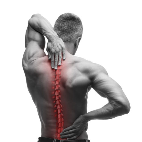 man with spinal pain